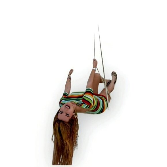 Edikted Rainbow Crochet Dress Short Sleeve Scoopneck Size S - Picture 3 of 11